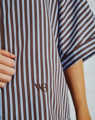 Helene WBL Batsleeve Skjorte - Brown Stripe